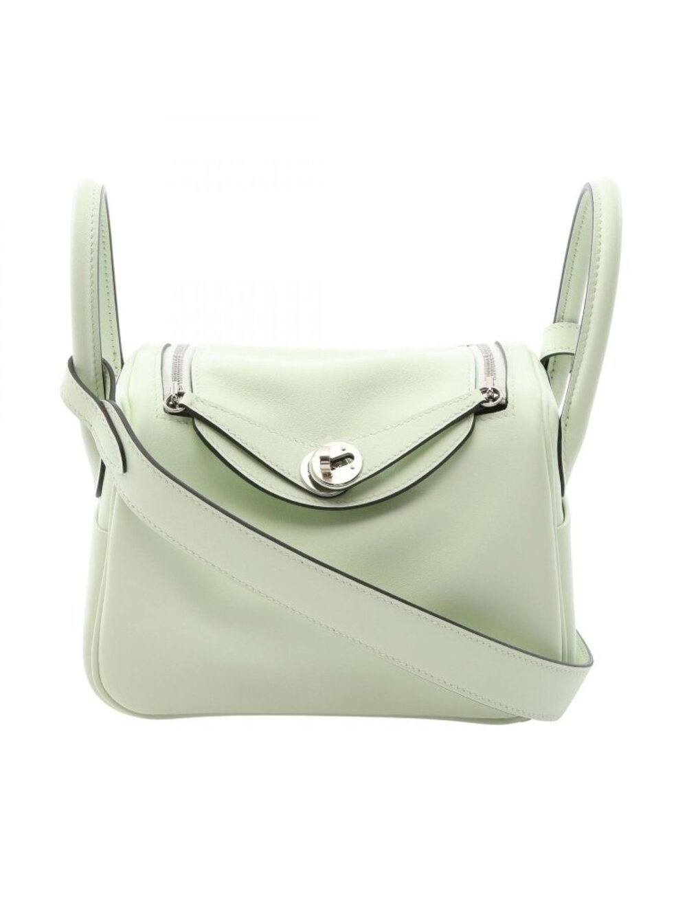 Hermes Shoulder Bag Lindy Mini Vert Fizz Leather Calf - Picture 1 of 7